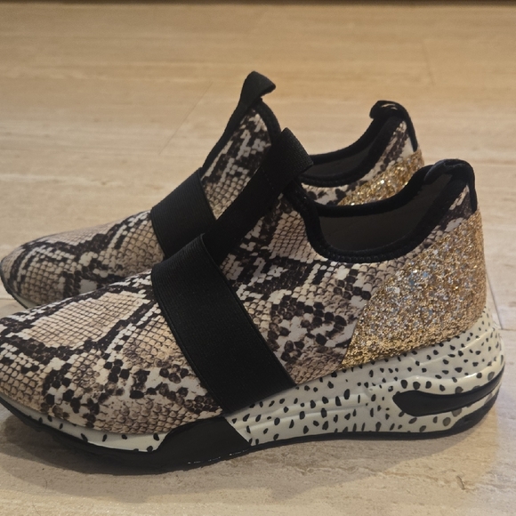 Steve Madden Shoes - Steve Madden Nital Faux Snakeskin Platform Slide Sneakers